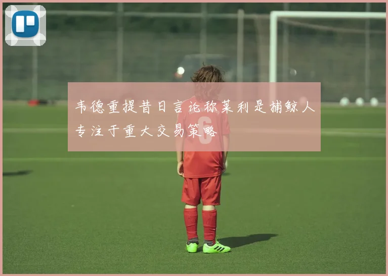 韦德重提昔日言论称莱利是捕鲸人专注于重大交易策略